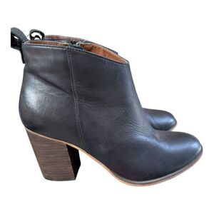 BP leather bootie with stacked heel. Size 10.